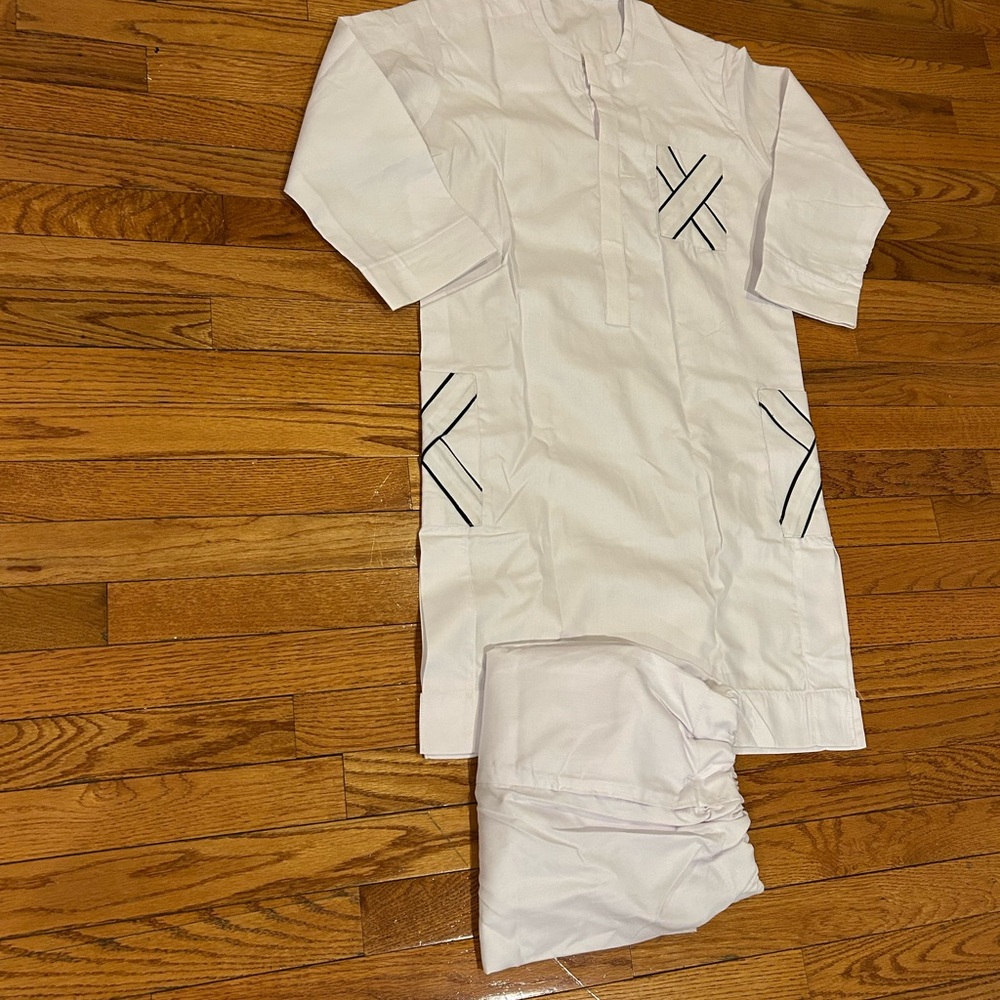 White Tunic with Black Accents